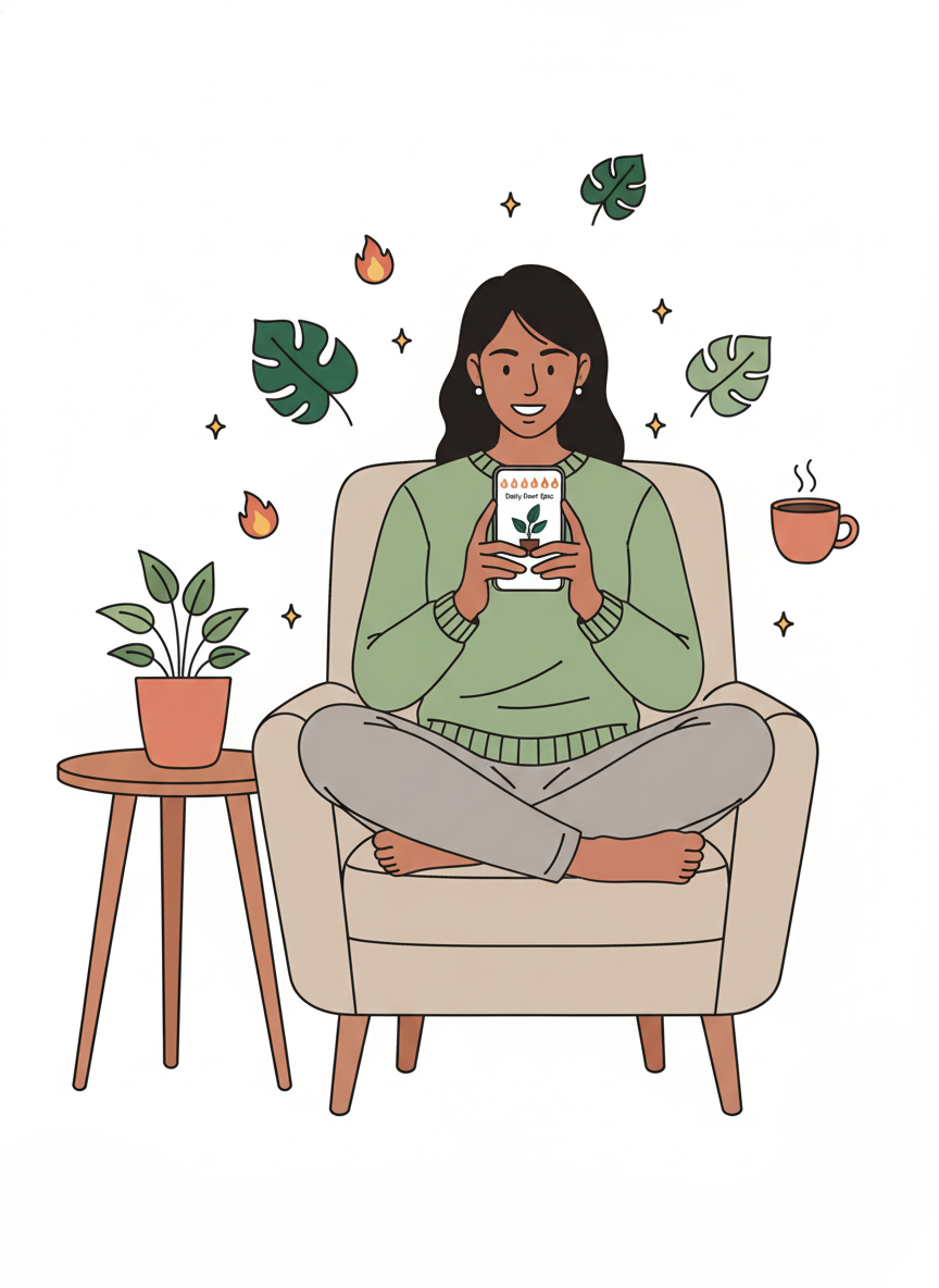 Person enjoying Daily Plant Challenge